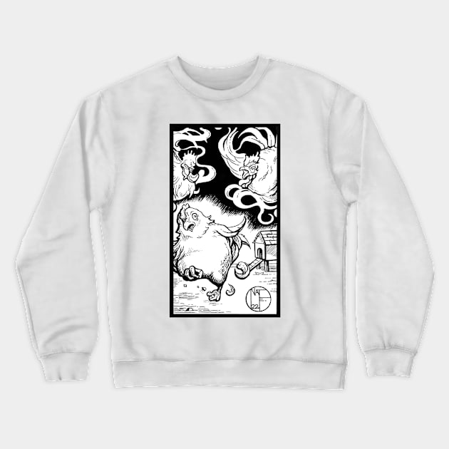 Ghost Chickens - Black Outlined Version Crewneck Sweatshirt by Nat Ewert Art